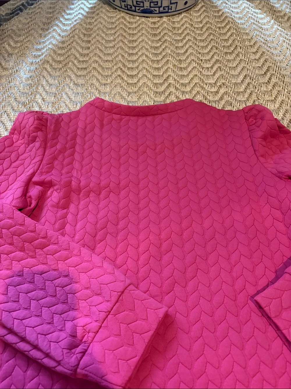 Women’s Fuchsia Quilted Long-Sleeve Top